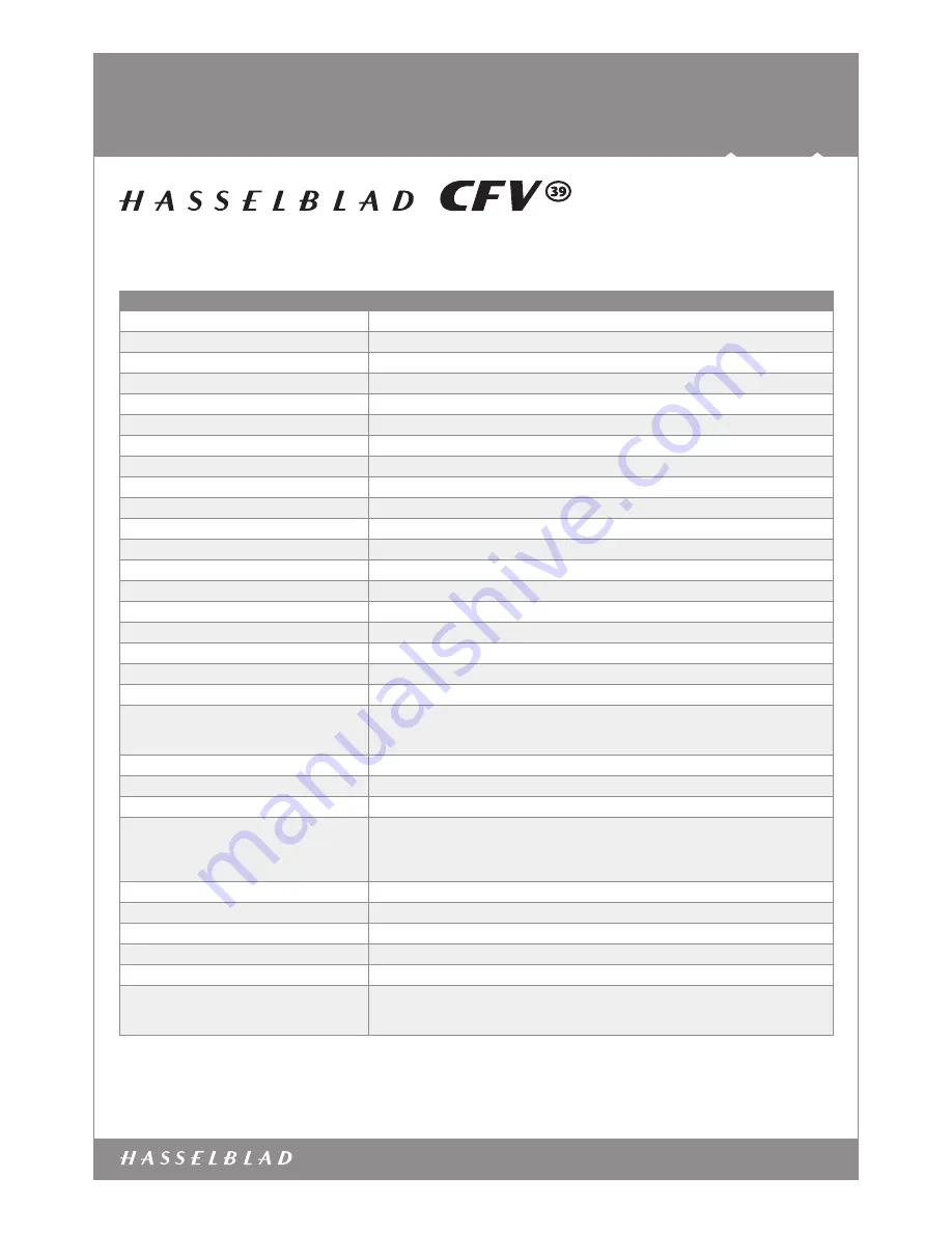 Hasselblad CFV-39 - Datasheet Download Page 6