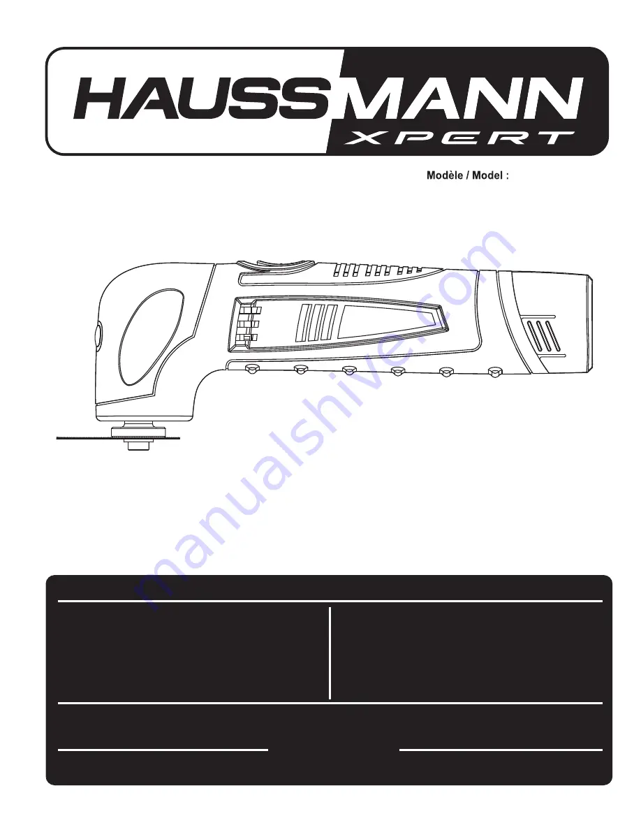 Haussmann Xpert 59595047 Скачать руководство пользователя страница 1