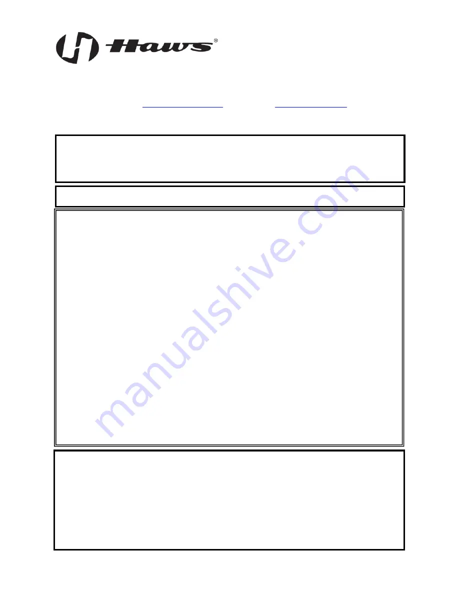 Haws 1119.14 Installation, Operation & Maintenance Instructions Download Page 1