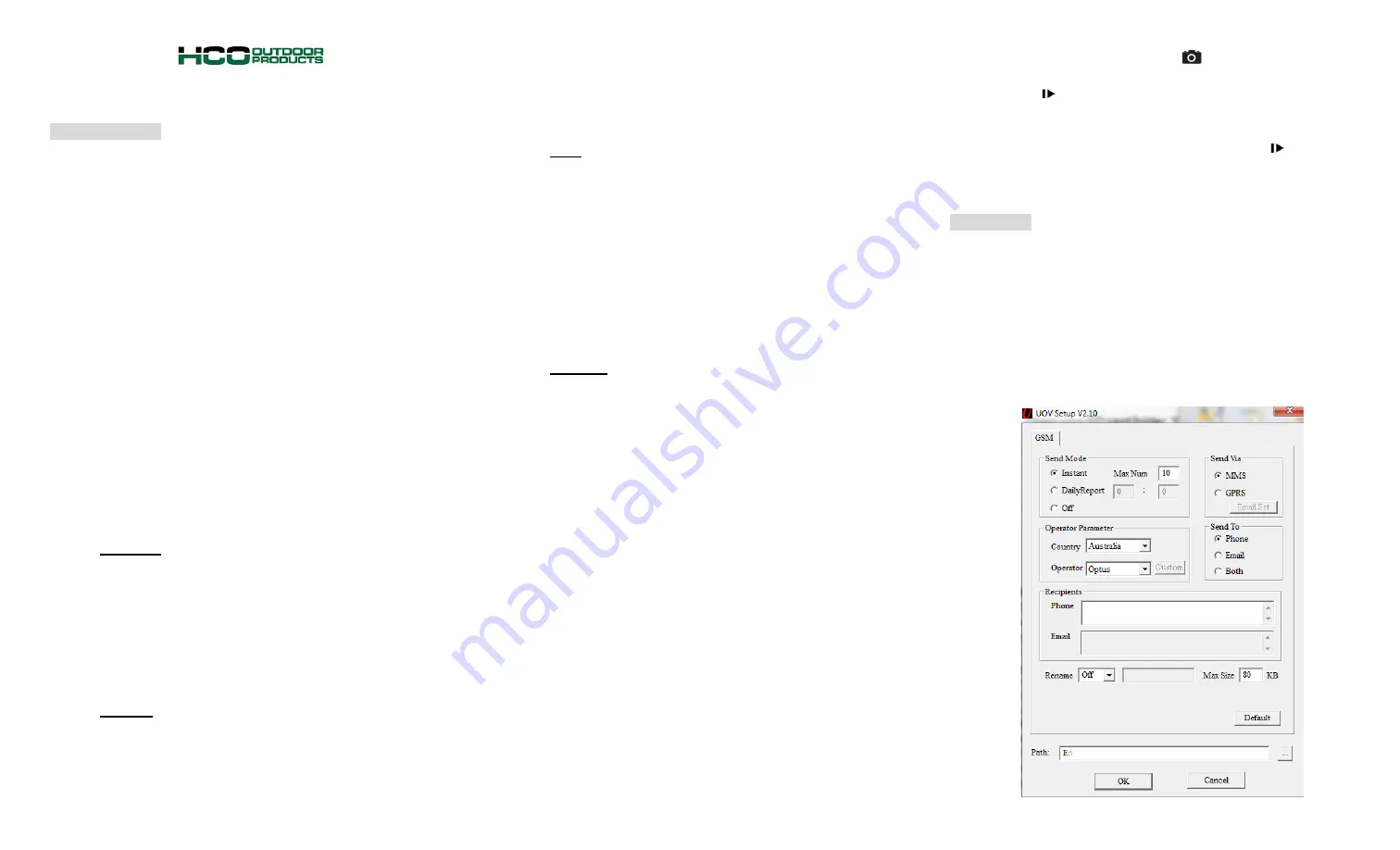 HCO UOvision UM562 Setup Instructions Download Page 1