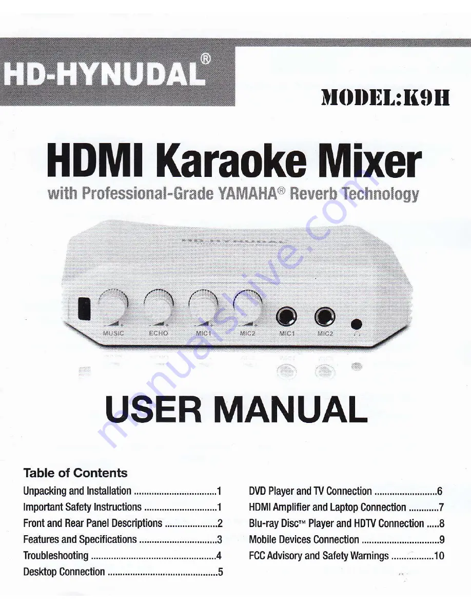 HD-HYNUDAL K9H User Manual Download Page 1