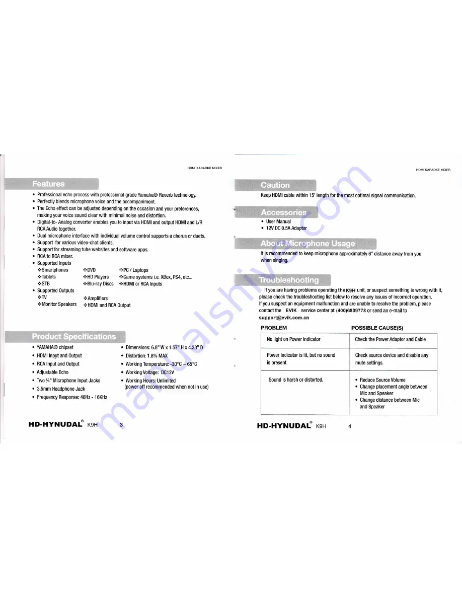 HD-HYNUDAL K9H User Manual Download Page 3