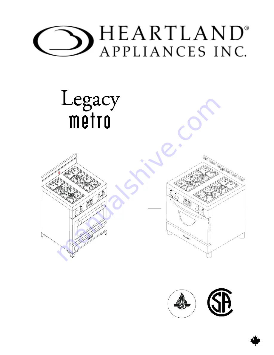 Heartland Appliances 3535 Installation And Operation Manual Download Page 1