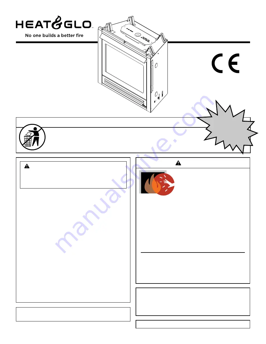 Heat & Glo SL350TRSI-N-CE Owner'S Manual Download Page 1