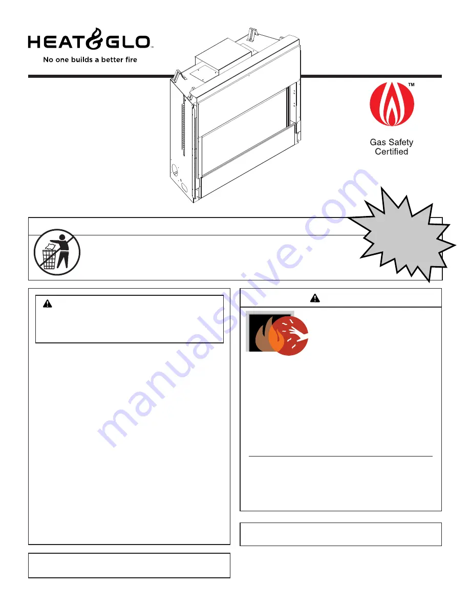 Heat & Glo XLR-N-AU Owner'S Manual Download Page 1