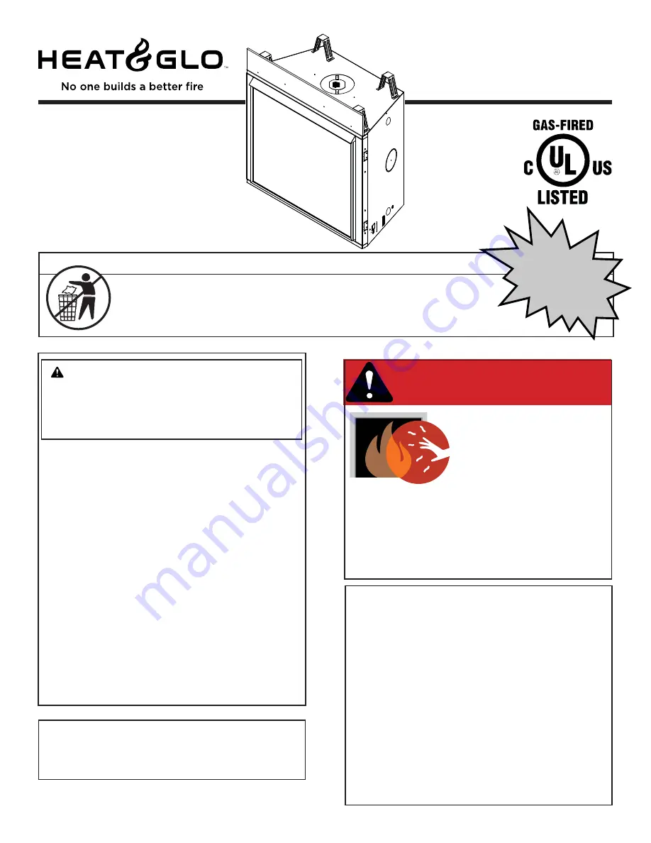 Heat&Glo 6000BEC-IPI Owner'S Manual Download Page 1