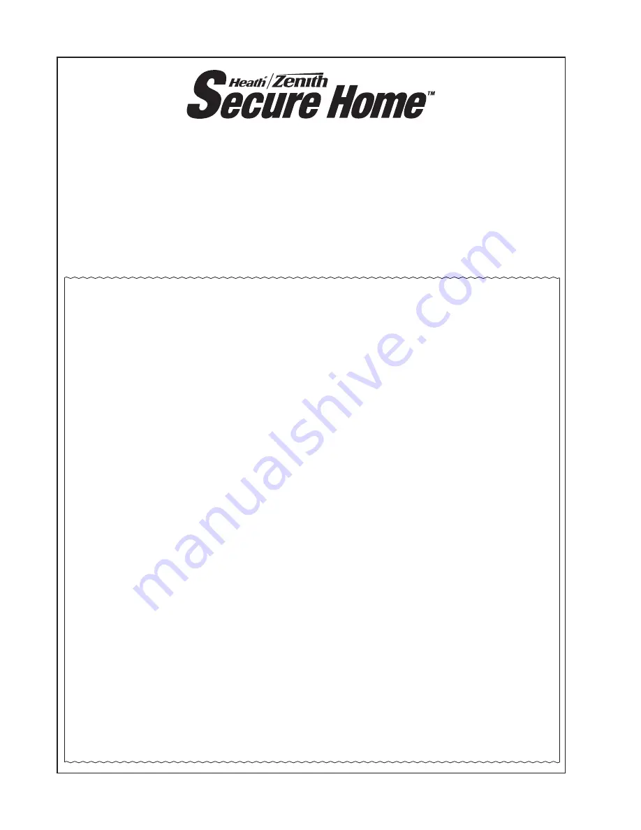 Heath Zenith Secure Home SH-5311 Owner'S Manual Download Page 20