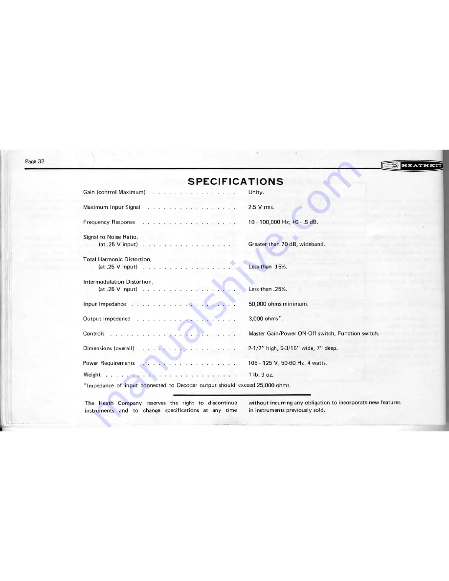 Heathkit AD-2002 Assembly Manual Download Page 32