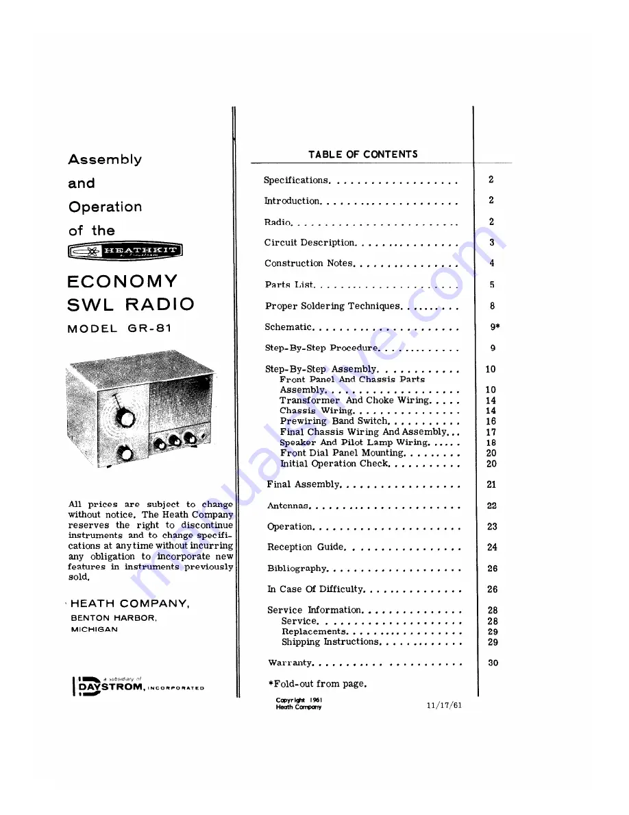 Heathkit GR-81 Скачать руководство пользователя страница 1