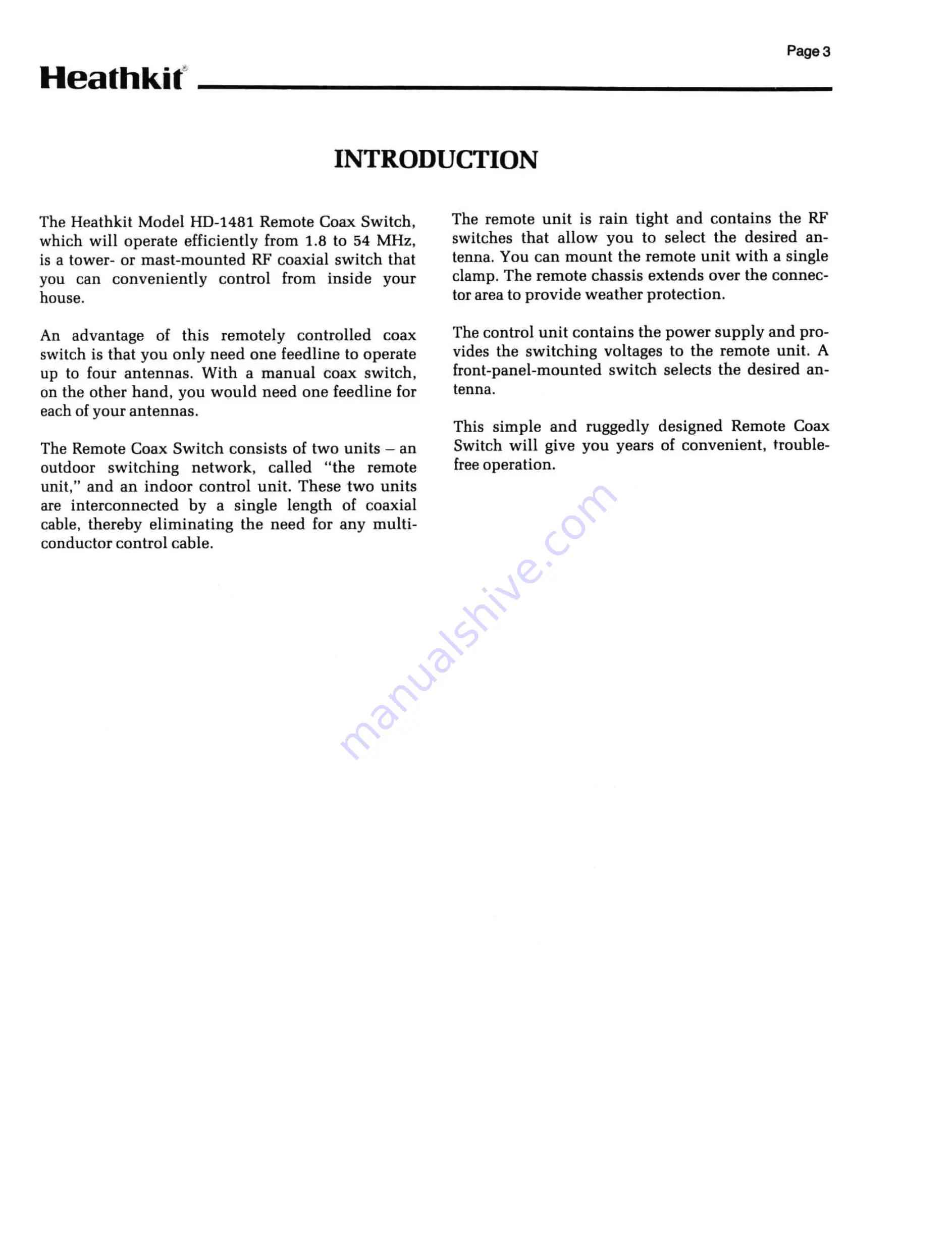 Heathkit Heathkit HD-1481 Operation Manual Download Page 3