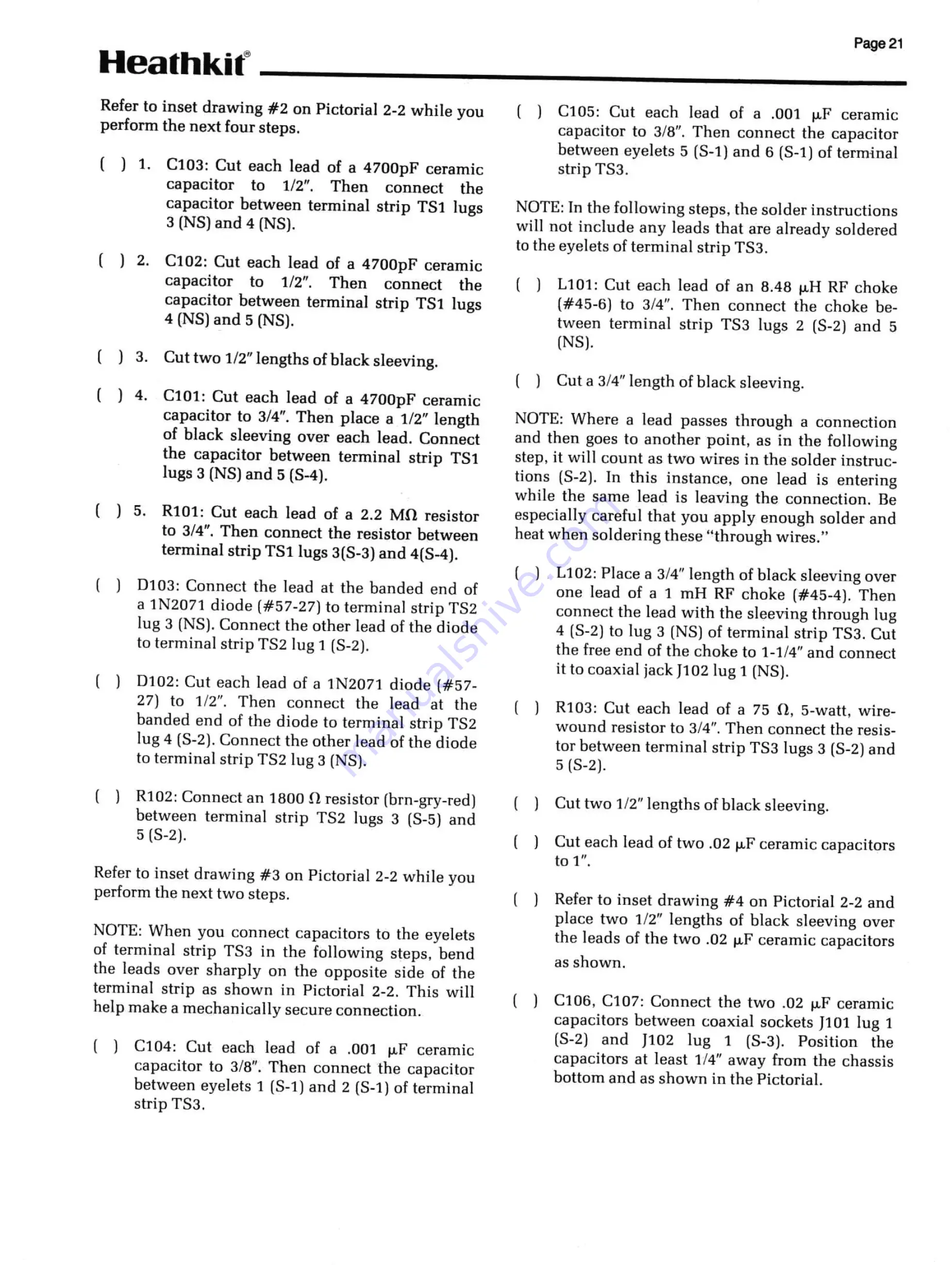 Heathkit Heathkit HD-1481 Operation Manual Download Page 18