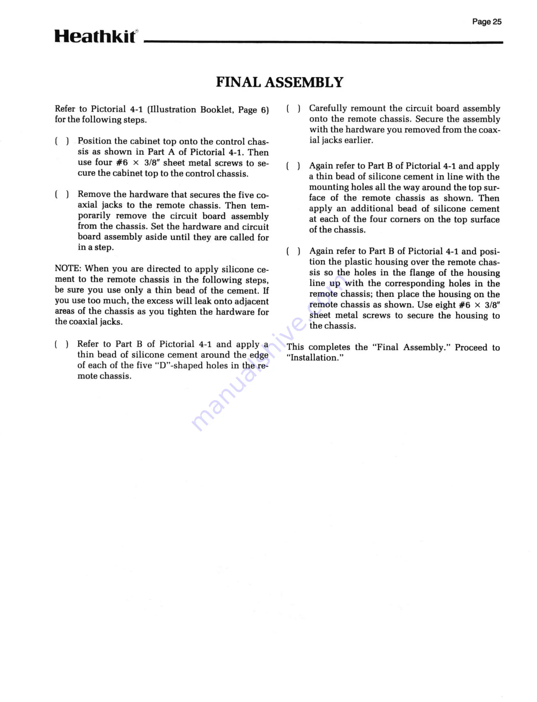 Heathkit Heathkit HD-1481 Operation Manual Download Page 22