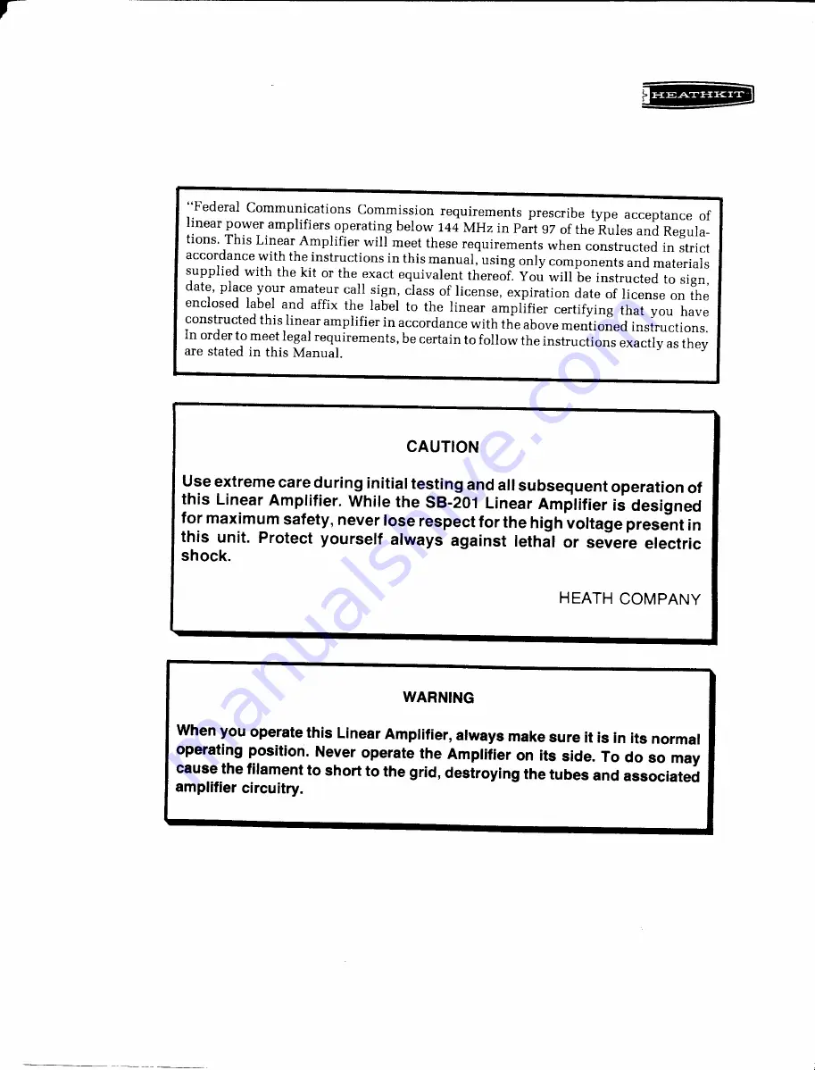 Heathkit SB-201 User Manual Download Page 3