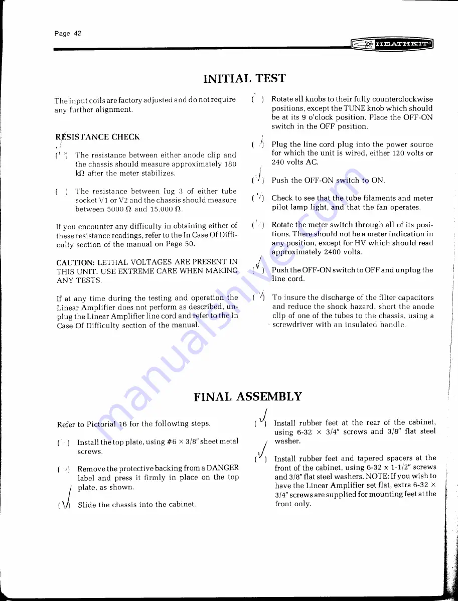 Heathkit SB-201 User Manual Download Page 43