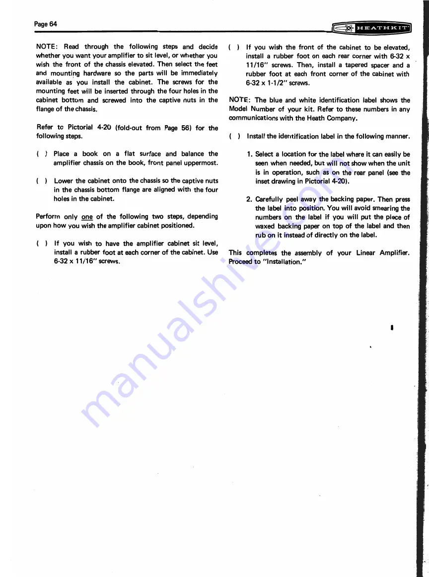 Heathkit SB-220 Assembly And Operation Manual Download Page 79