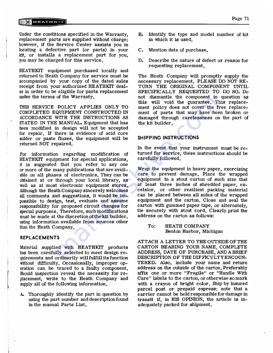 Heathkit SB-300 Assembly And Operation Manual Download Page 25