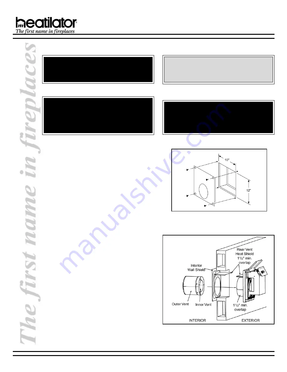 Heatiator BCDV36 Installation And Operating Instructions Manual Download Page 8