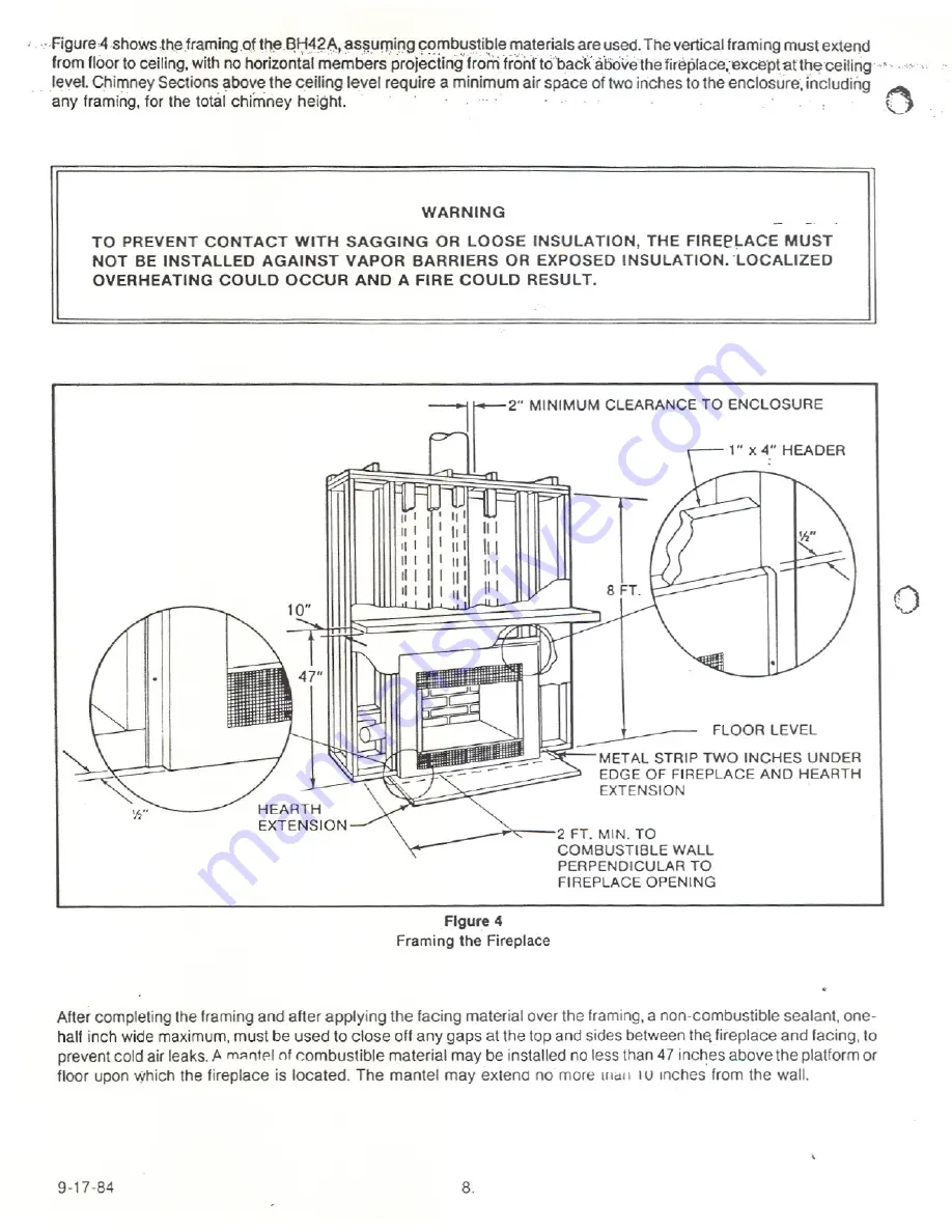 Heatiator BH42A Installation Instructions Manual Download Page 8