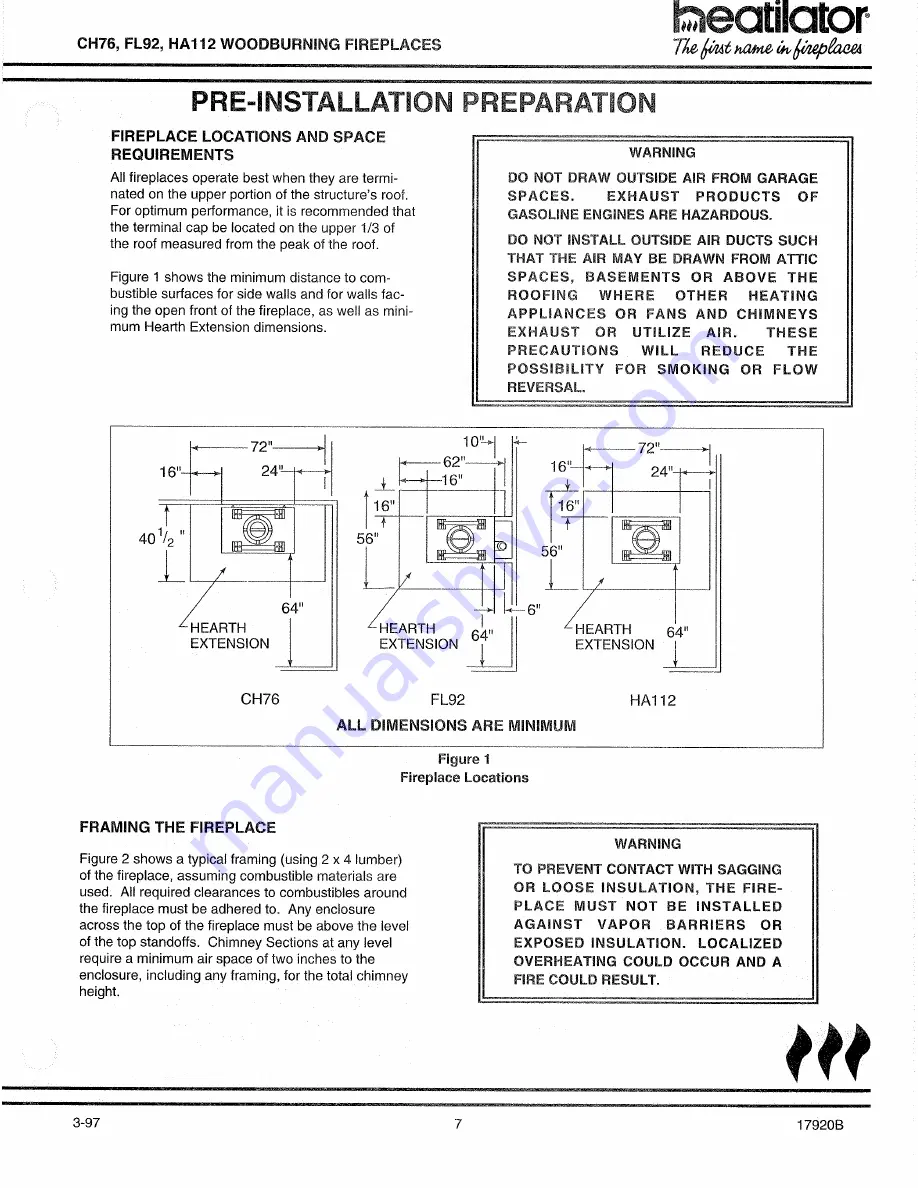 Heatiator CH76 Installation & Operation Manual Download Page 7