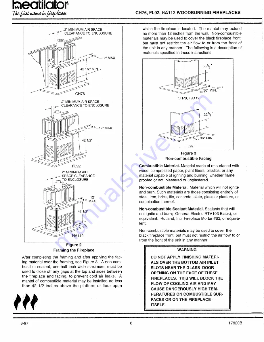 Heatiator CH76 Installation & Operation Manual Download Page 8