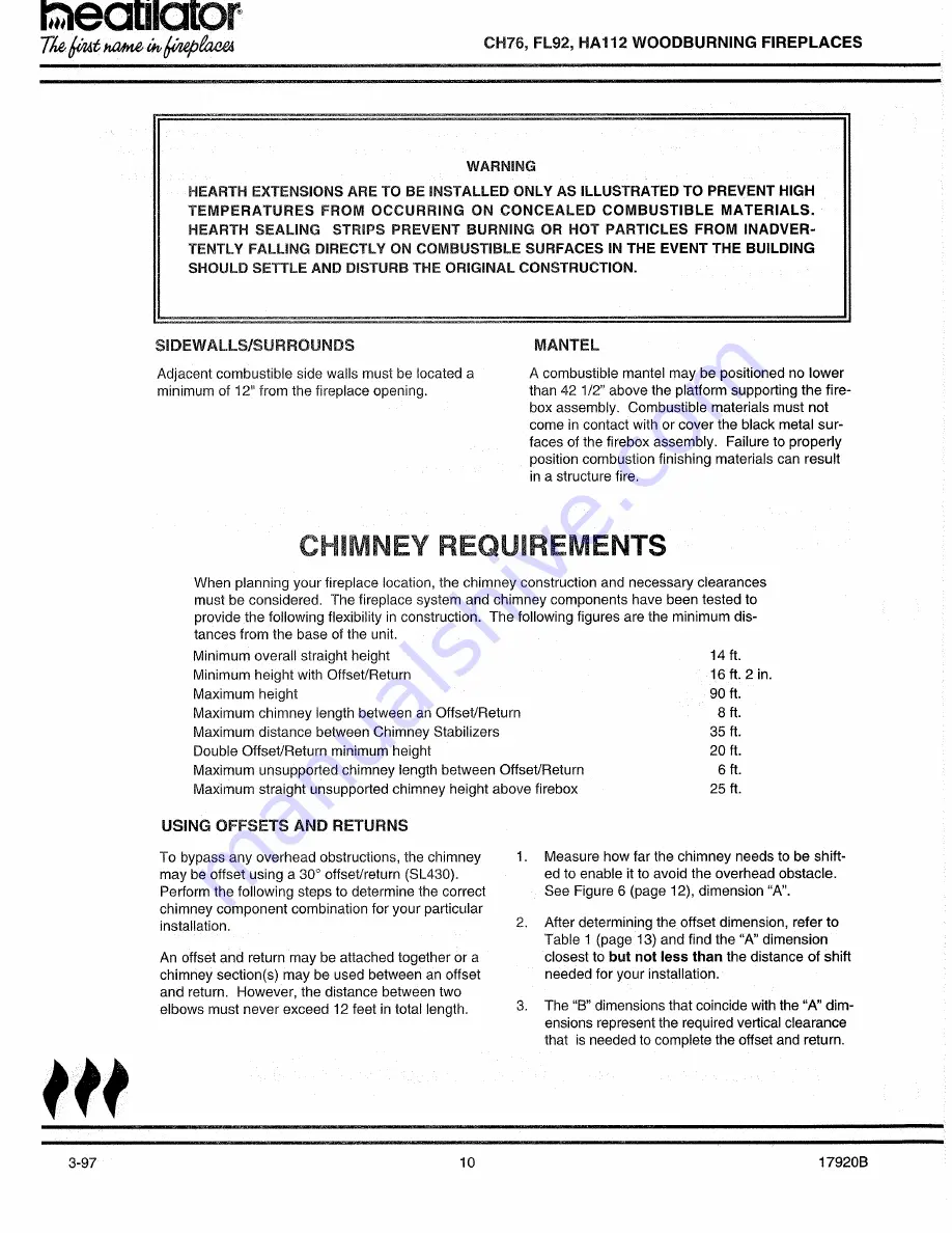 Heatiator CH76 Installation & Operation Manual Download Page 10