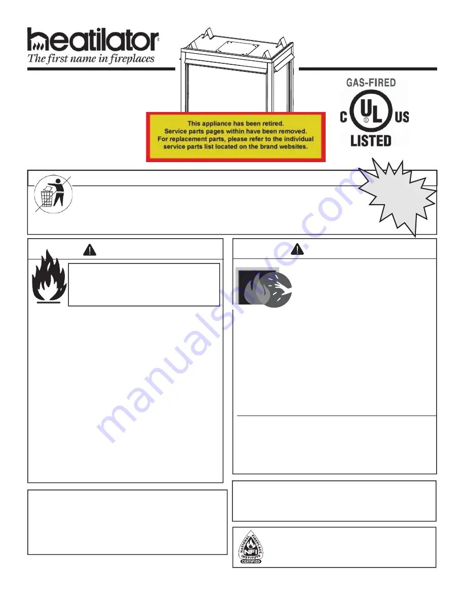 Heatiator GDCH60 Series Owner'S Manual Download Page 1