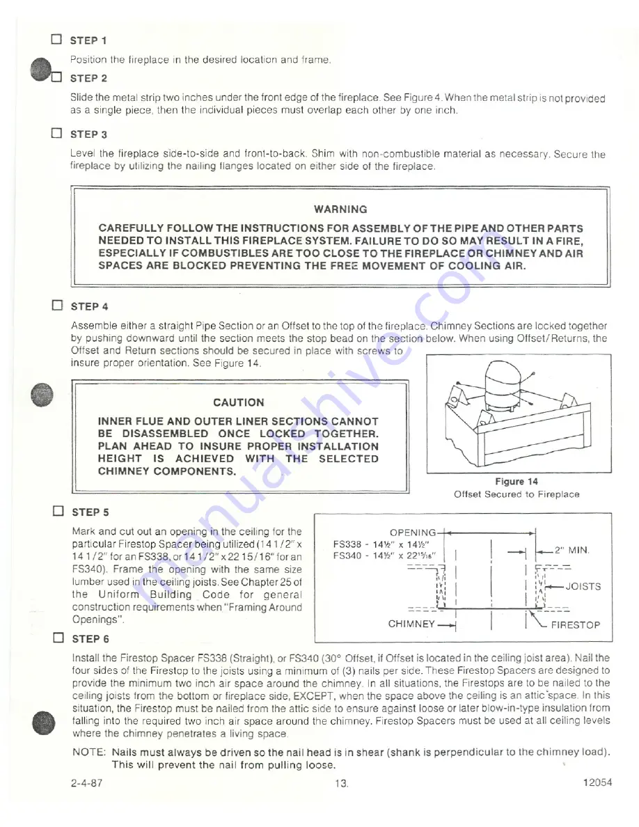 Heatiator HD36B Installation & Operation Manual Download Page 13