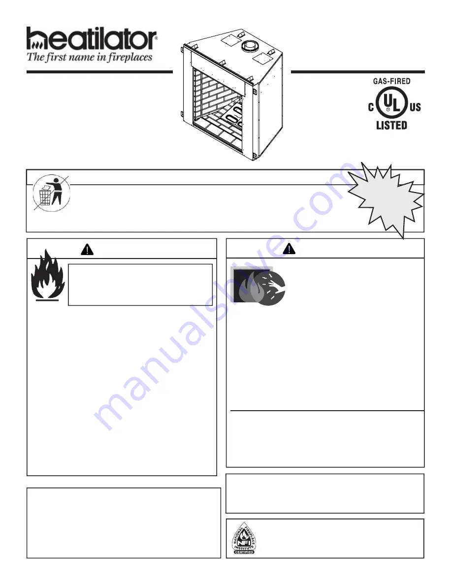 Heatiator IDV4833IH Owner'S Manual Download Page 1