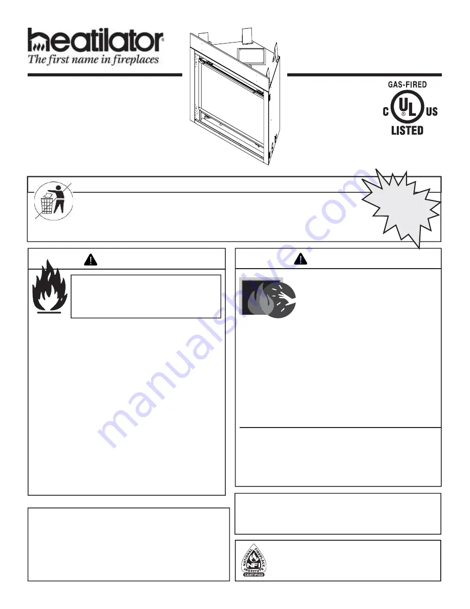 Heatiator NEVO3630I Owner'S Manual Download Page 1