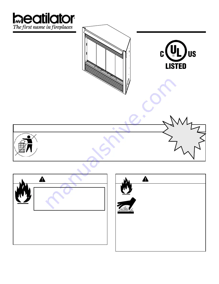 Heatiator SILH50E-B Owner'S Manual Download Page 1