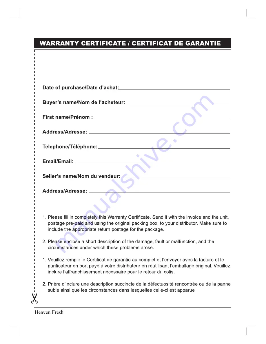 Heaven Fresh HF 710 Instruction Manual Download Page 25