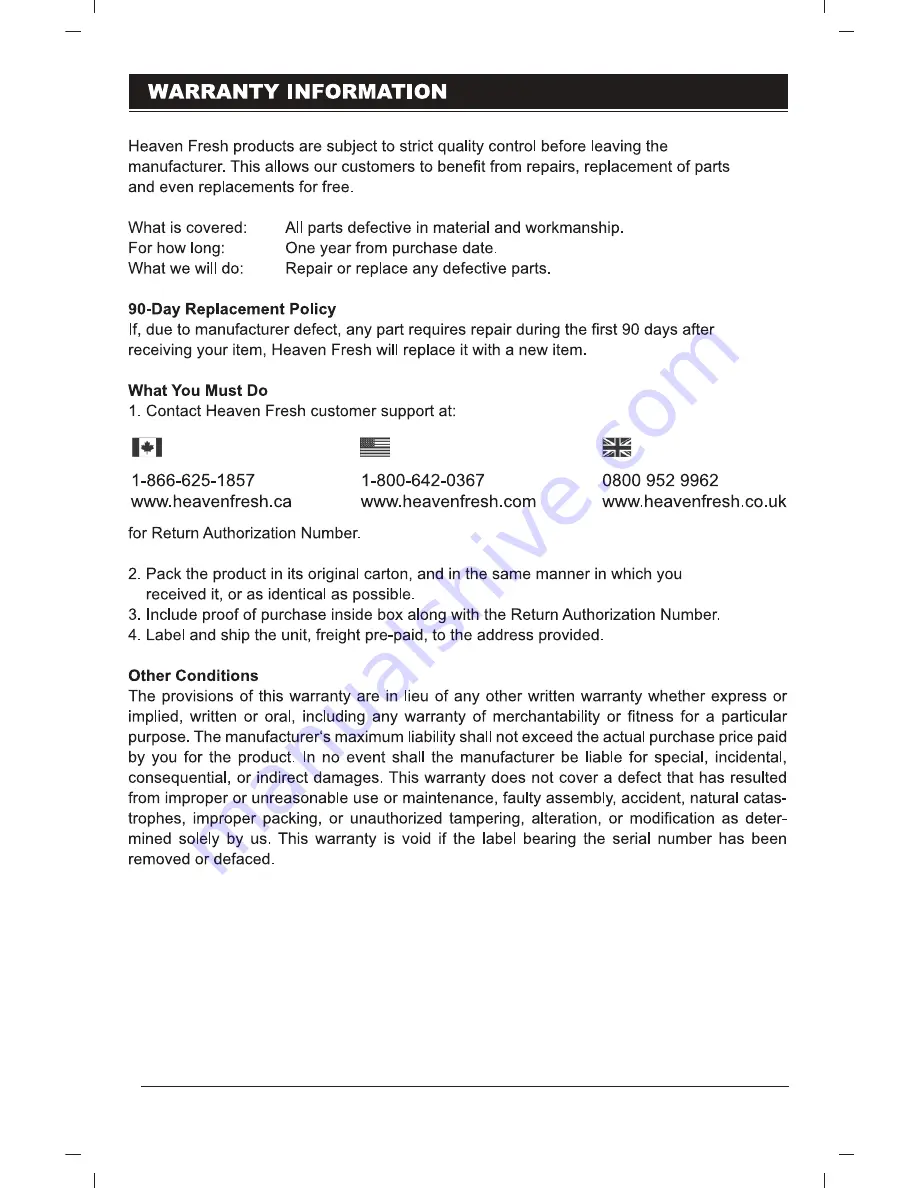 Heaven Fresh HF 76 Instruction Manual Download Page 12