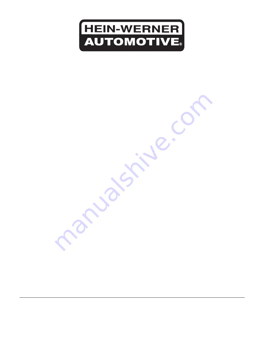 HEIN-WERNER AUTOMOTIVE HW93766 Operating Instructions & Parts Manual Download Page 8