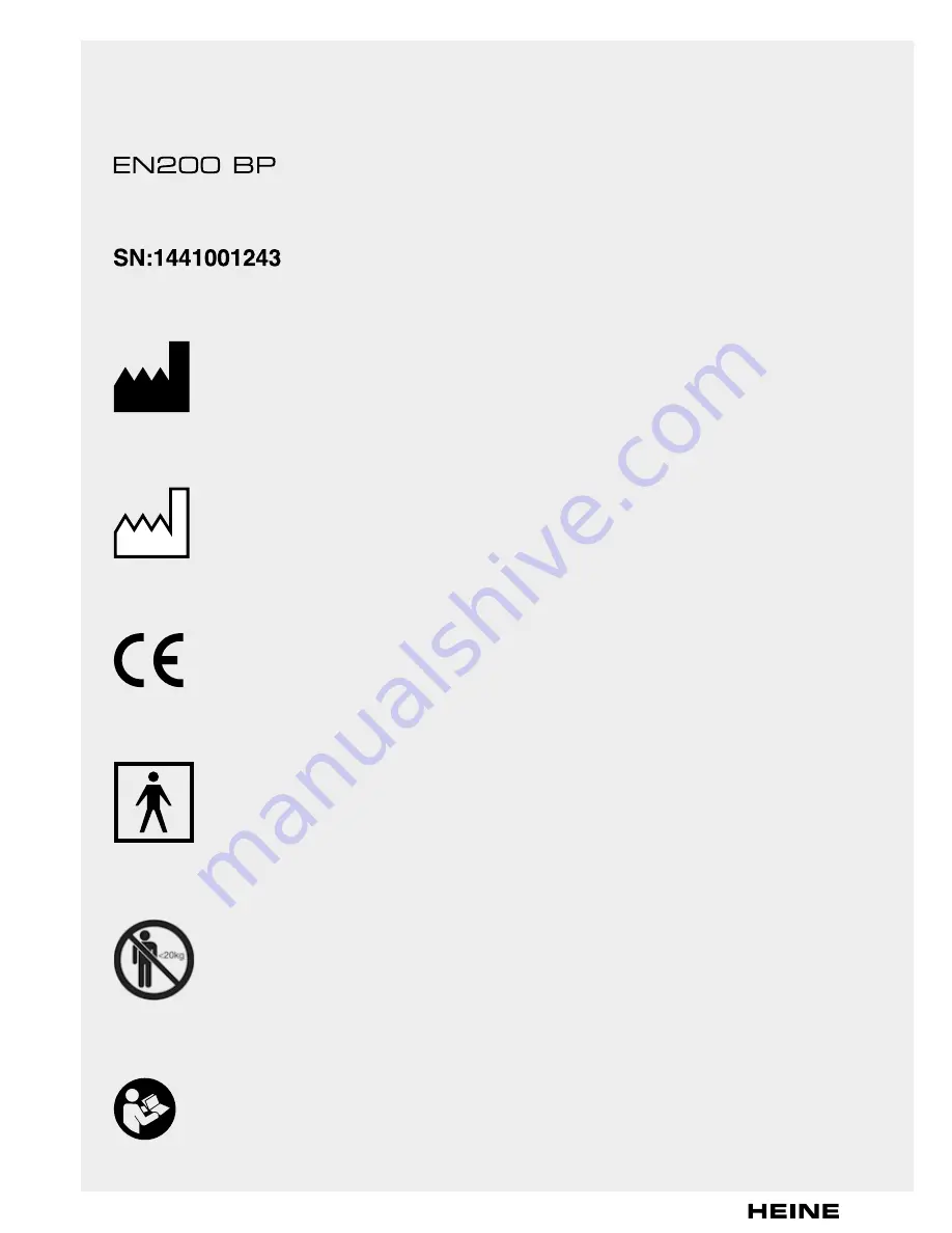 HEINE EN200 BP Instructions For Use Manual Download Page 64