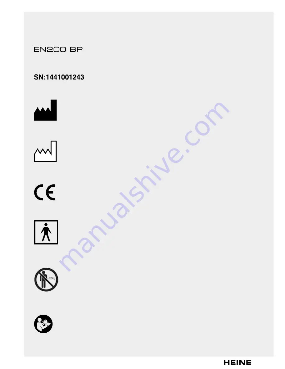 HEINE EN200 BP Instructions For Use Manual Download Page 166