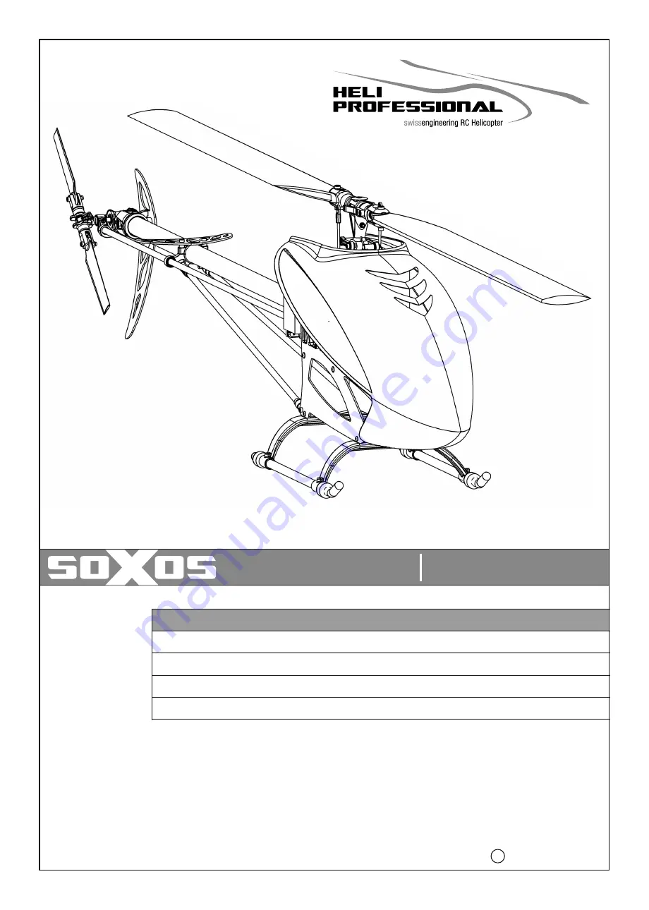 Heli-Professional SOXOS 550 Combo Assembly Instruction And Manual Download Page 1