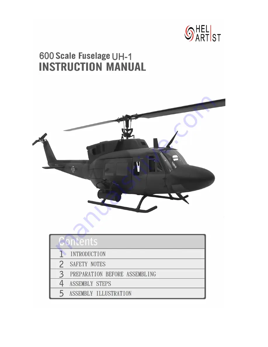 HeliArtist 600 UH-1 Instruction Manual Download Page 1