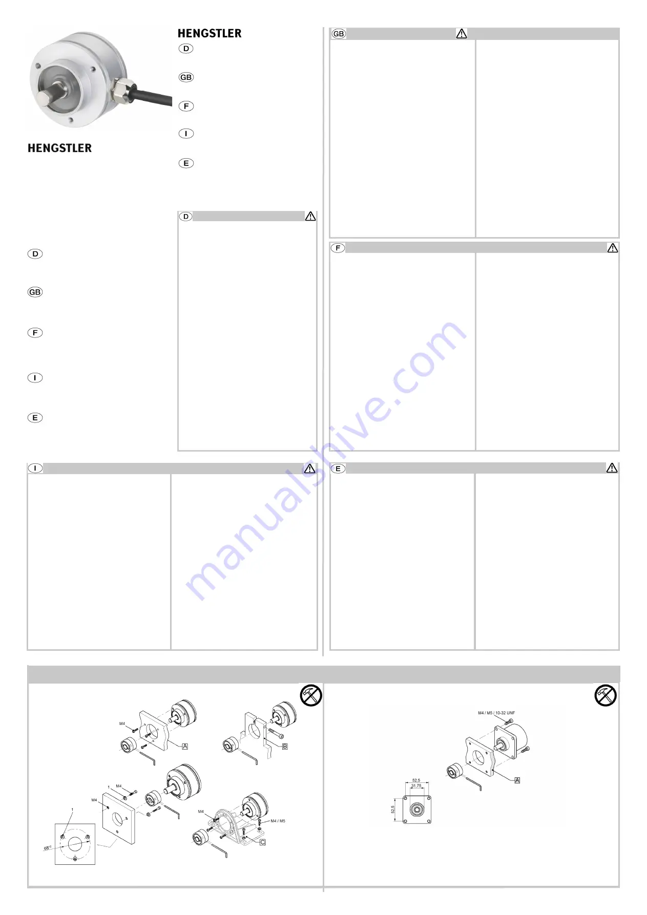 Hengstler AR 60 Series Installation Instructions Download Page 1