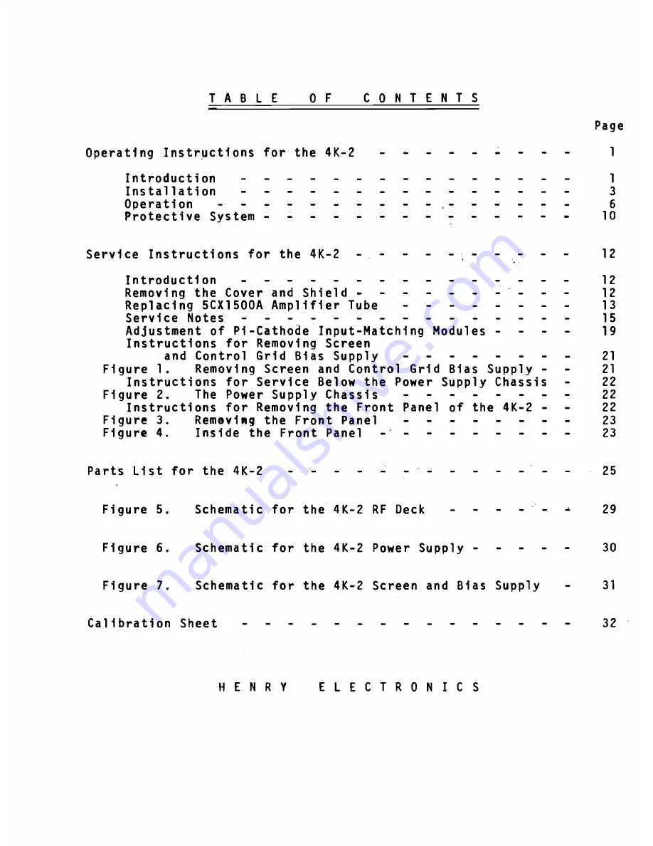 HENRY 4 K-2 Instruction Manual Download Page 5