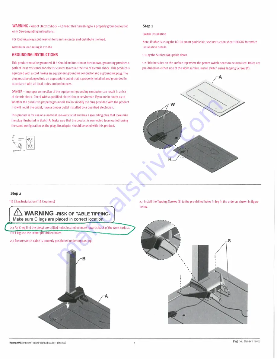 HermanMiller Renew Installation Manual Download Page 2