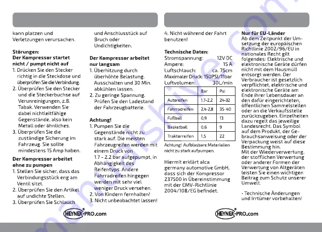 Heyner BigAir30L PRO Instruction Manual Download Page 3