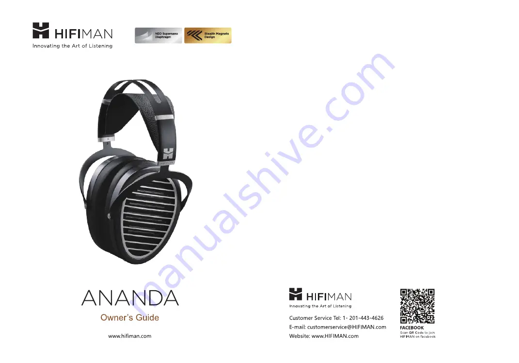 HiFiMAN ANANDA Скачать руководство пользователя страница 1