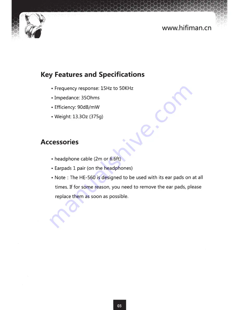 HiFiMAN HE-560 Owner'S Manual Download Page 4