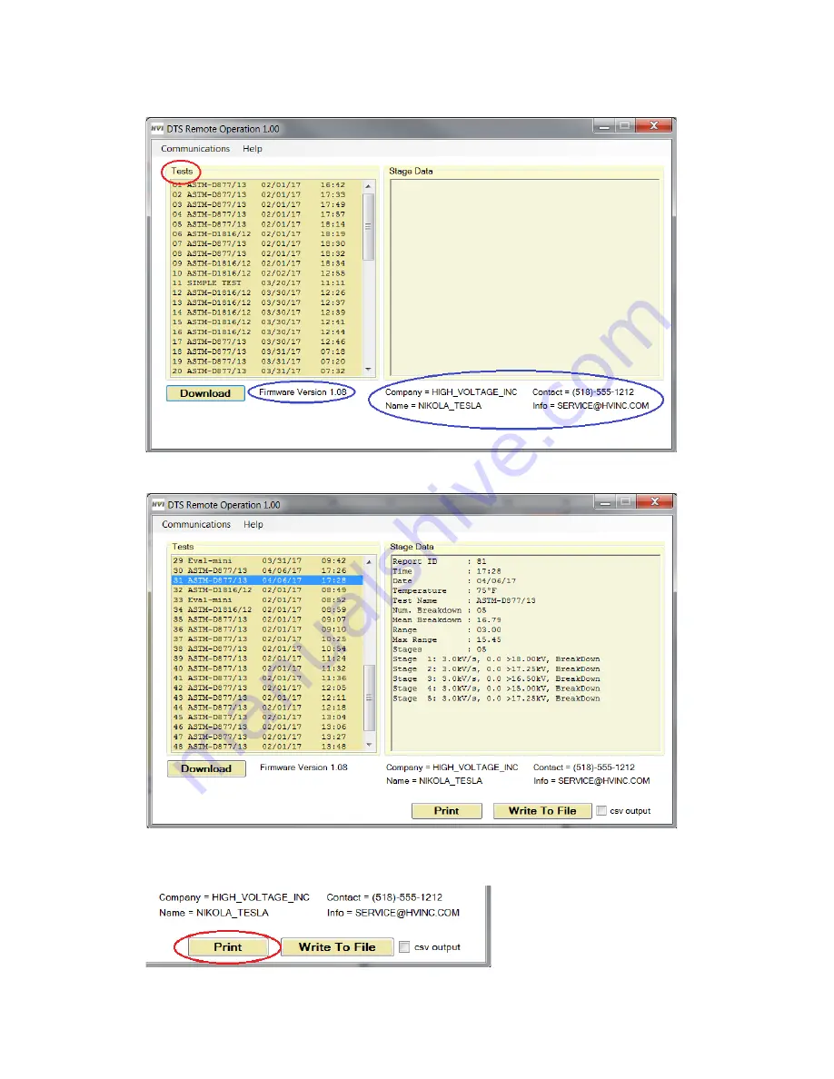 High Voltage DTS-100A Operator'S Manual Download Page 87