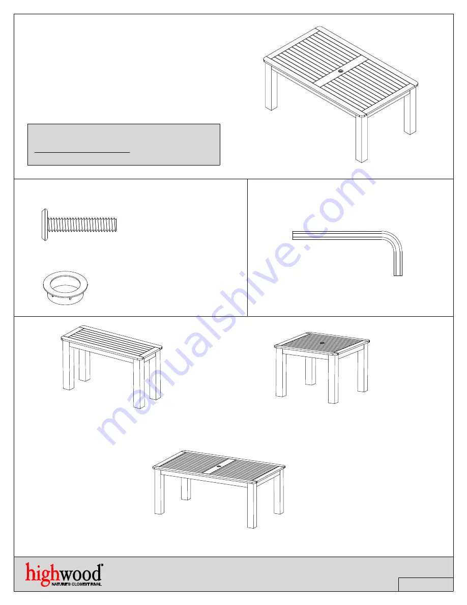 highwood Dining AD-DTB25 Assembly Manual Download Page 1