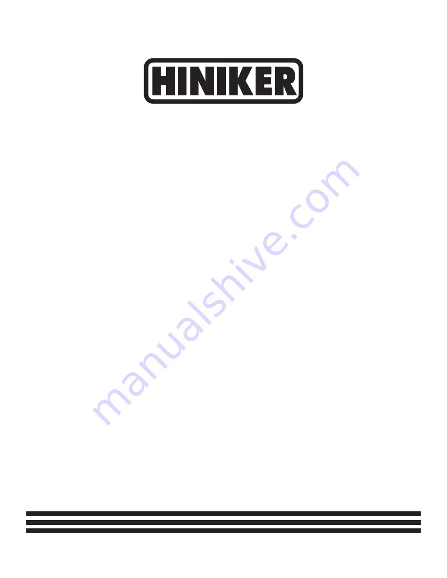 Hiniker 700 Operator'S Manual Download Page 1