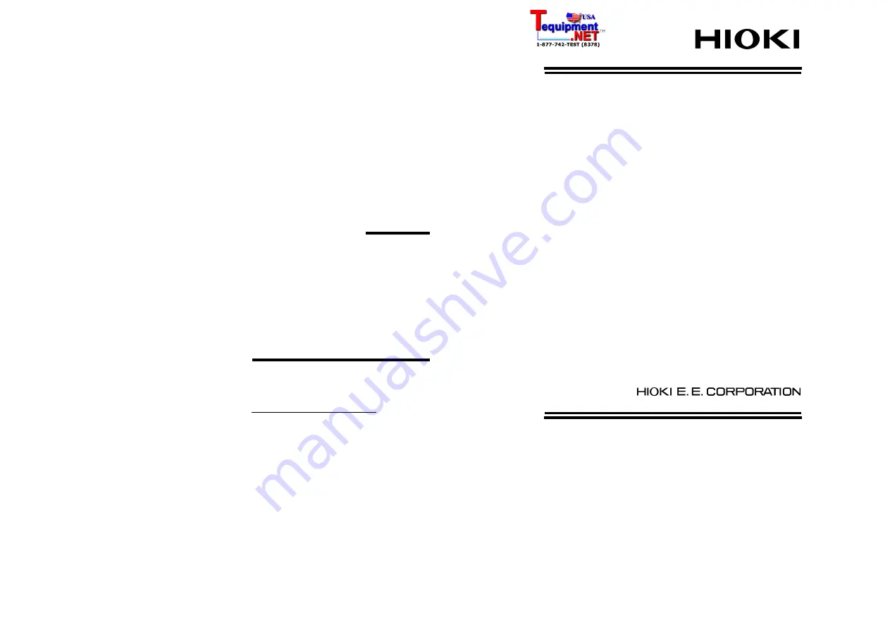 Hioki 2304-20 Instruction Manual Download Page 1