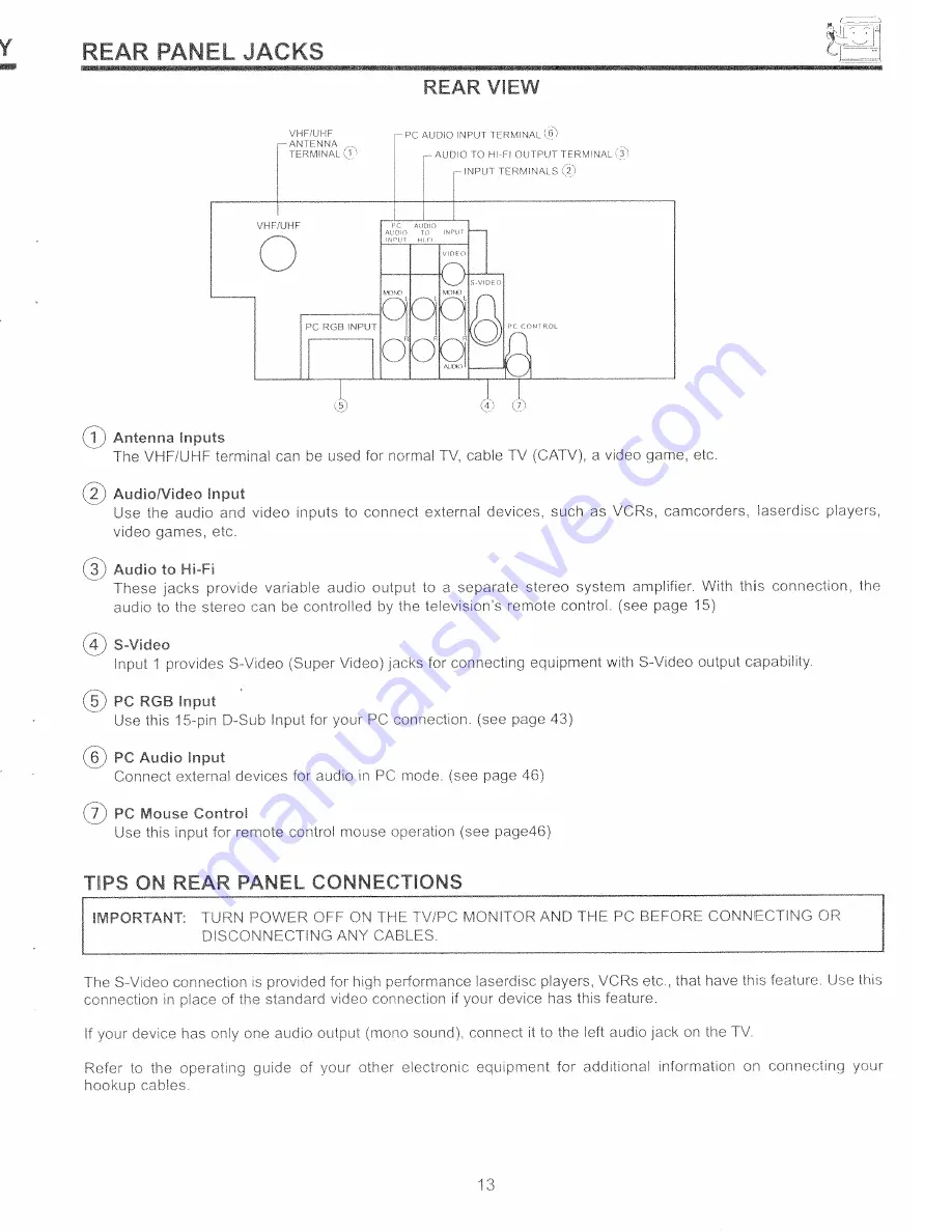 Hitachi 27MMV40B Operating Manual Download Page 13