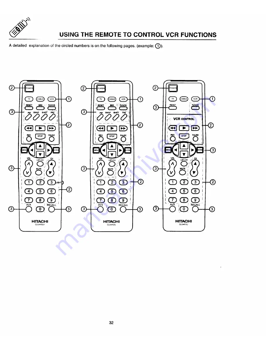 Hitachi 31CX5B Operating Manual Download Page 32