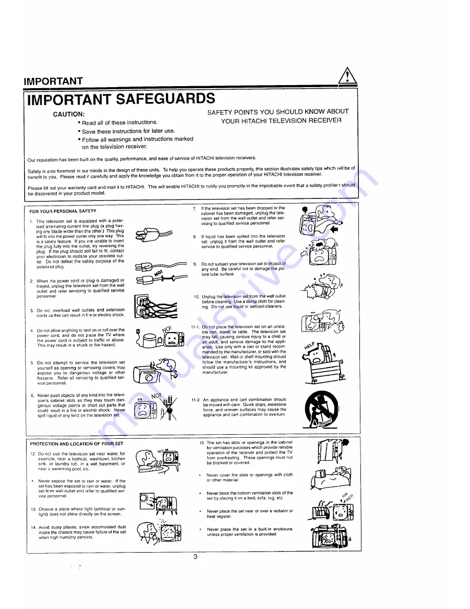 Hitachi 32CX33B Operating Manual Download Page 3